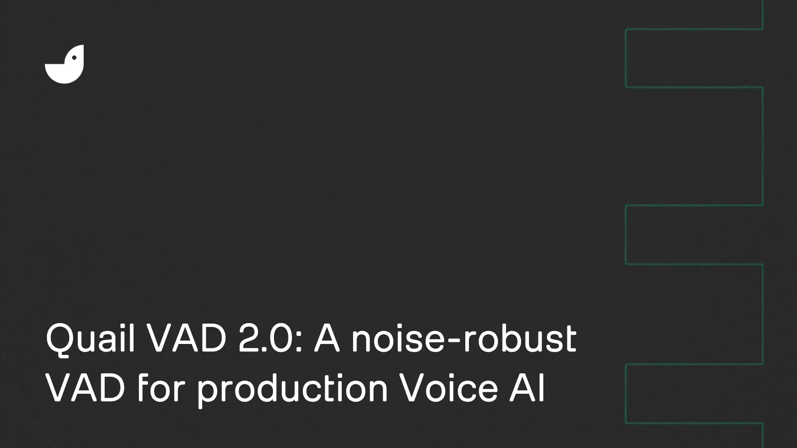 Branded blog title image that says: Quail Voice Focus 2.1: New flagship speaker isolation, 10x more efficient