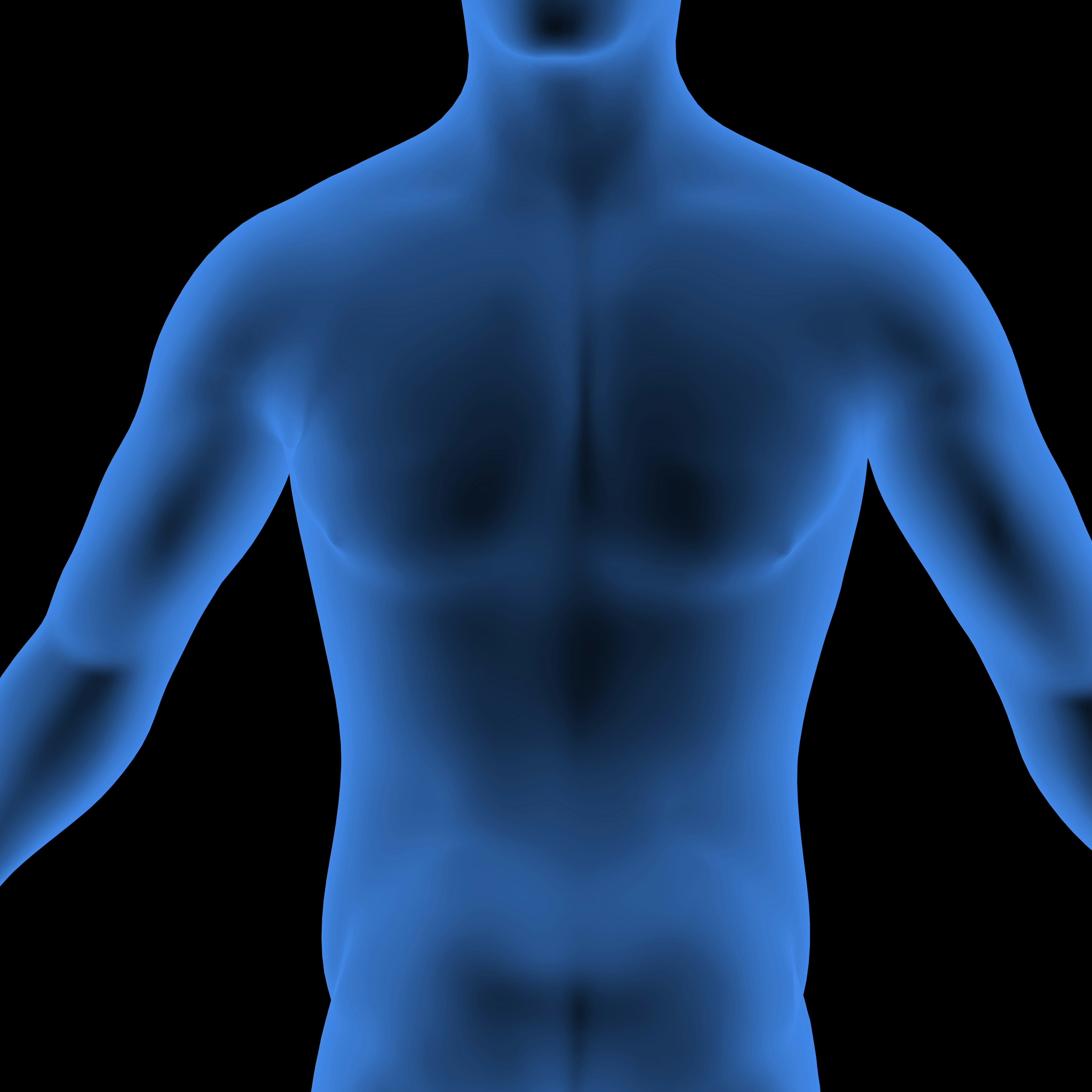 A picture of a man's body with a black background