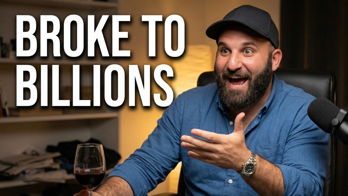 Image of Greg Meerbaum for his appearance on the Uncorked podcast with Bill Green. Next to Greg are the words "Broke to Billions"