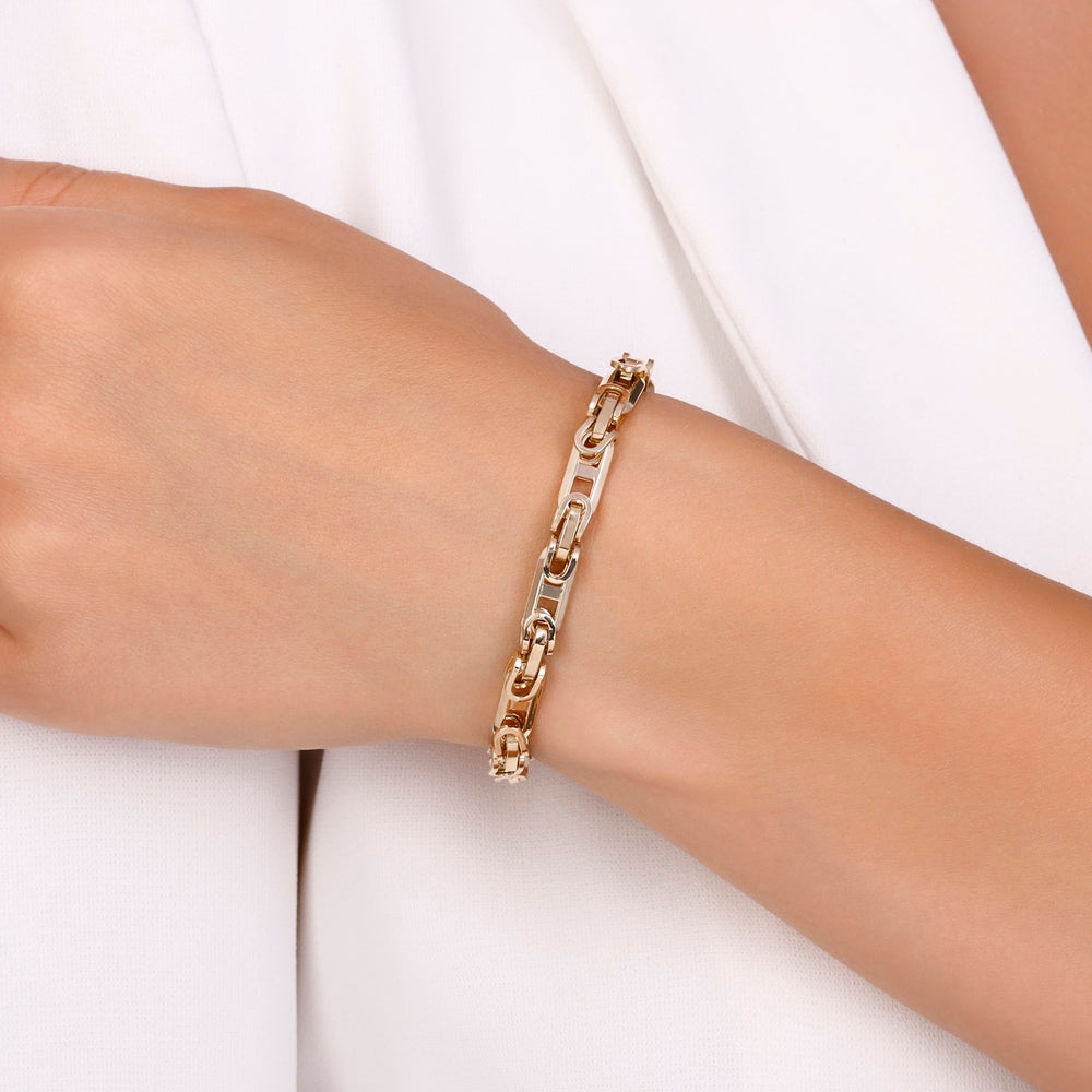 Assos Pırlanta 14 Ayar Altın Kral Zincir Erkek Bileklik