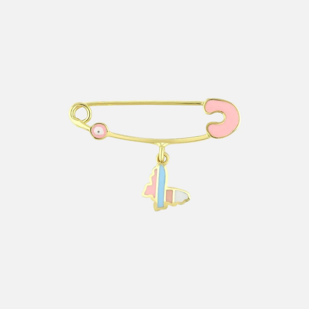 Assos 14 Ayar Altın Nazar Boncuklu Şık Bebek Yaka İğnesi