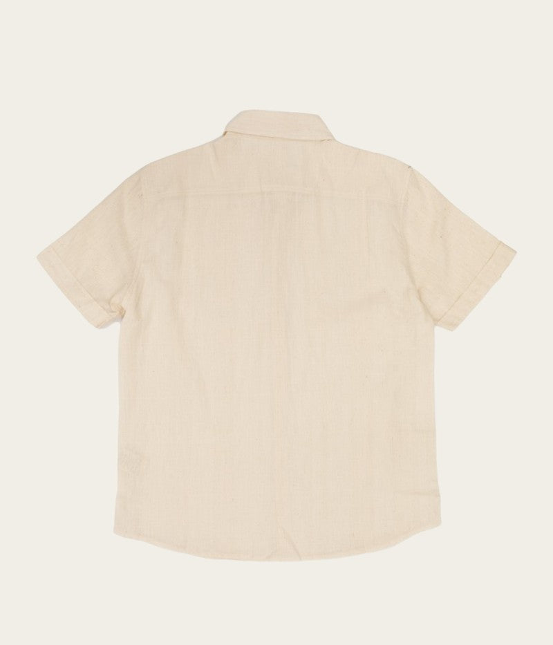 regenerative cotton short sleeve shirt in white