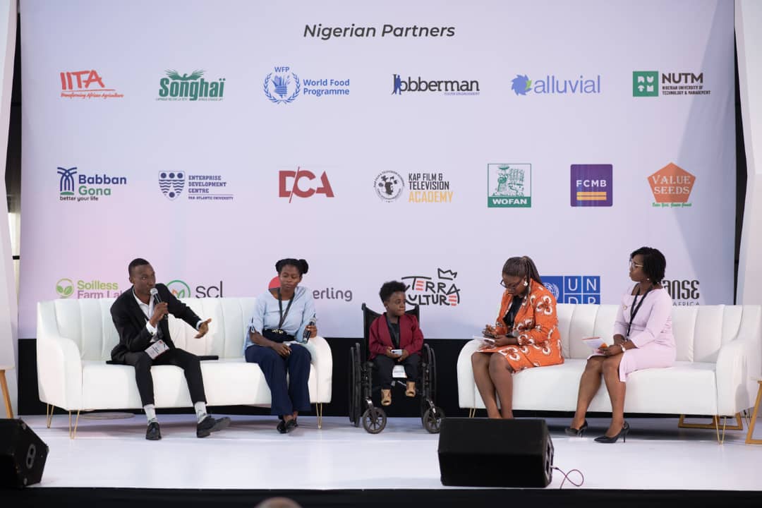 Stephanie Egharevba speaking at lagos student career expo