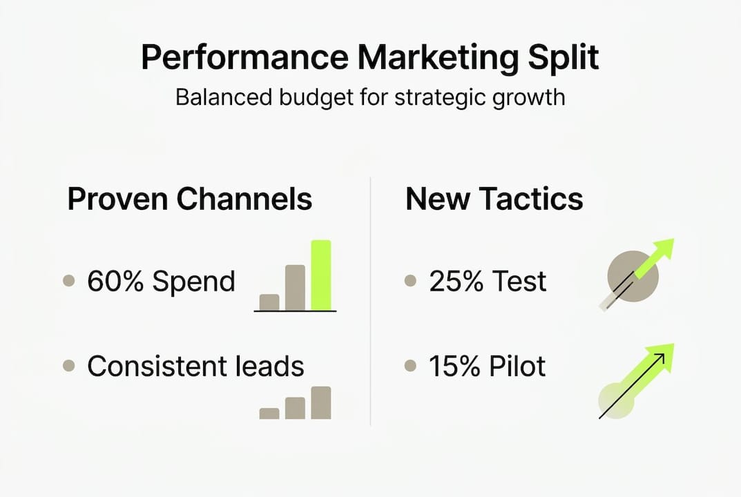 Infographic visualizing performance marketing split