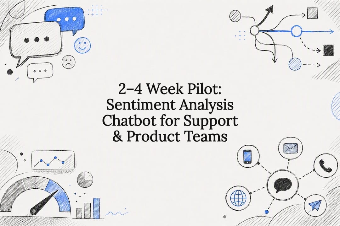 Sentiment chatbot title card illustration