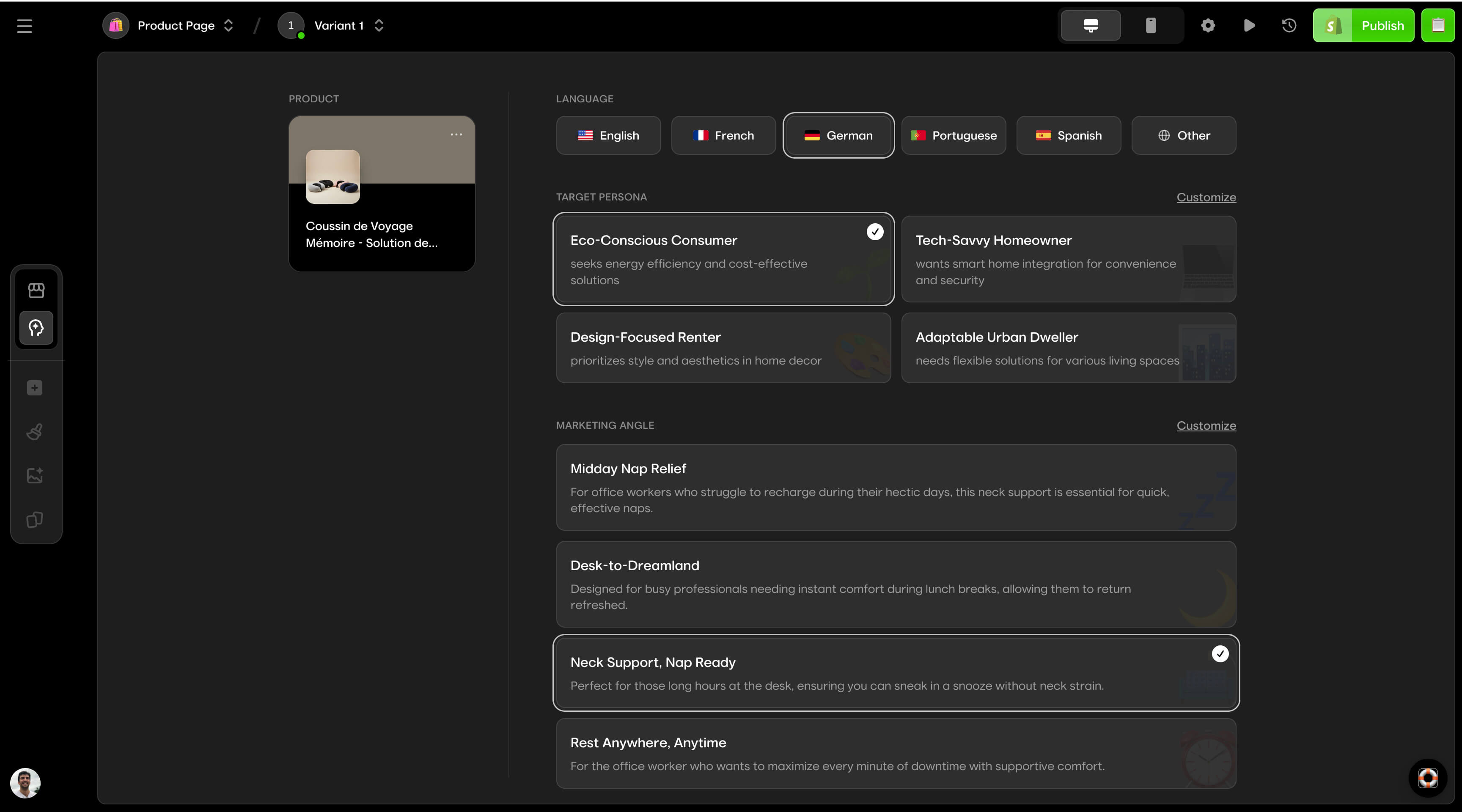 Dropmagic AI copy strategist generating conversion-focused product descriptions