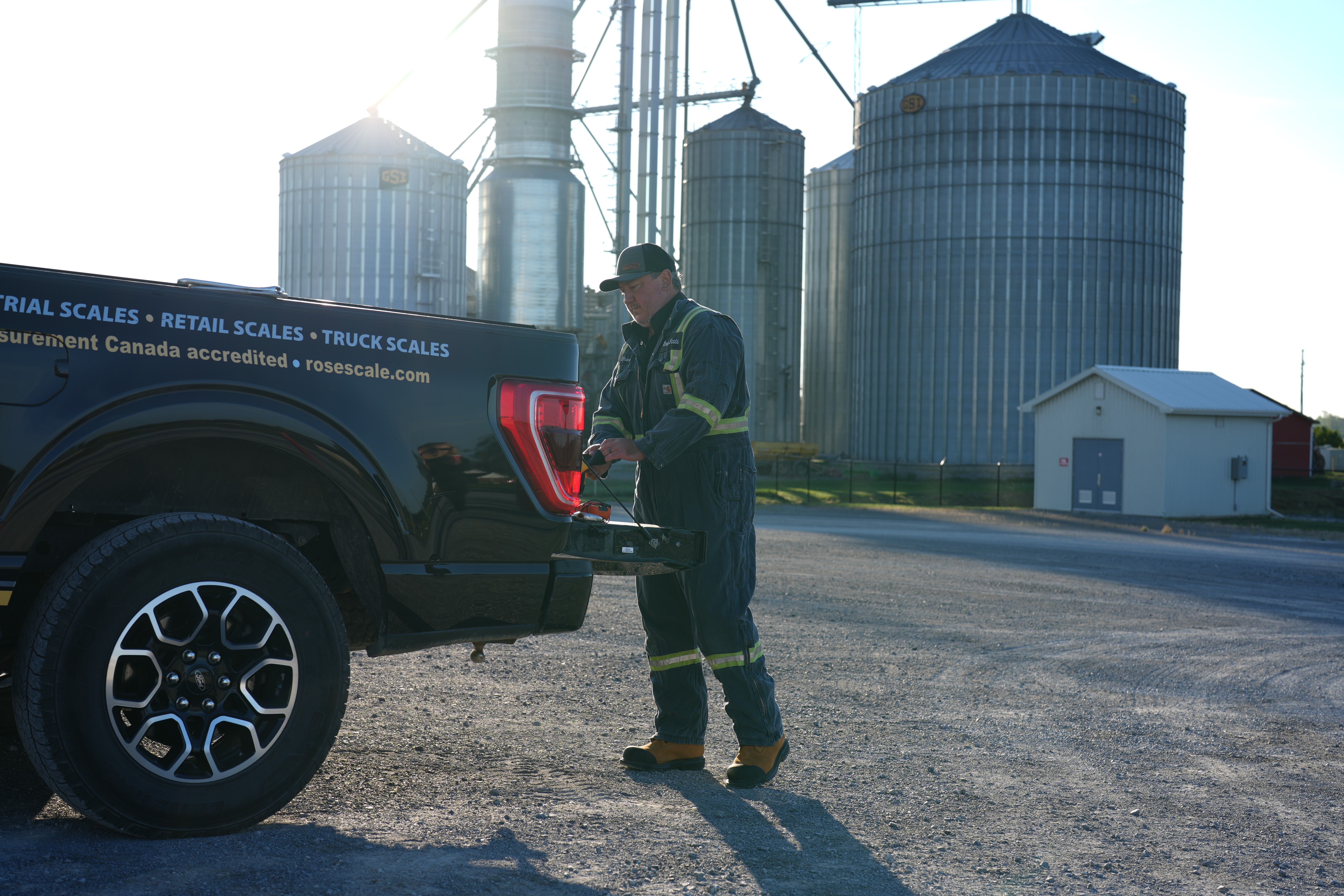 Drone view of a transportation truck depot.