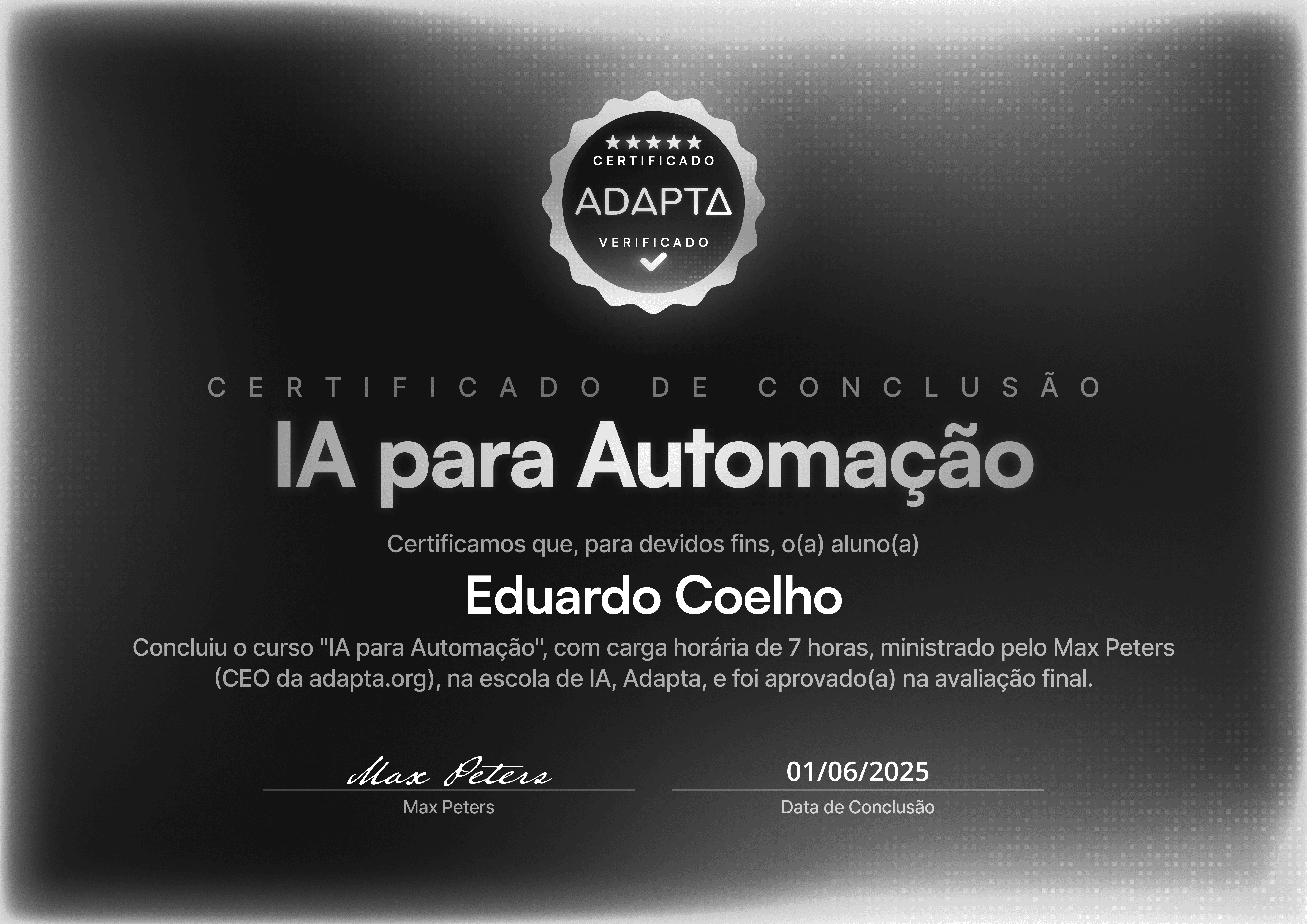 Certificado IA para Automação