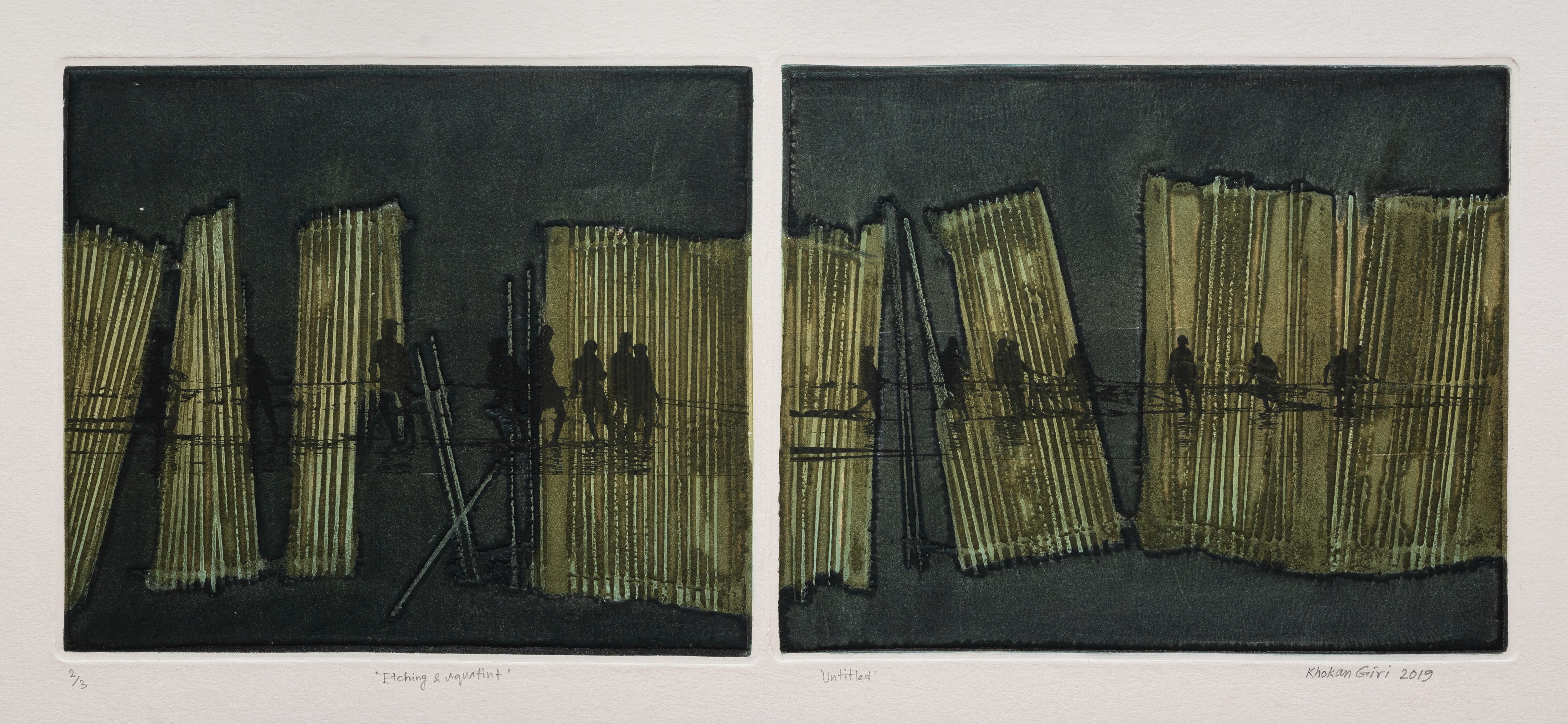 herd of sheep on road painting