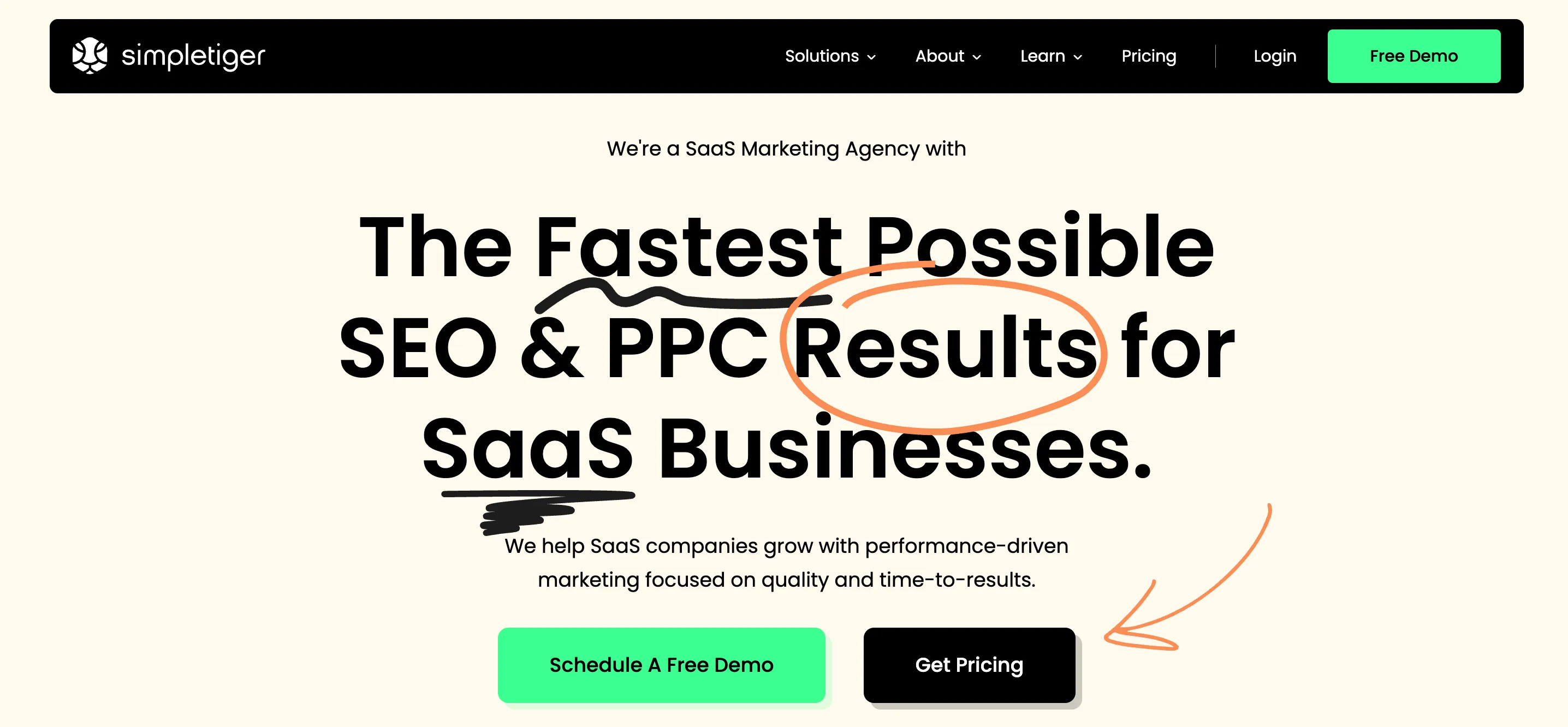 SimpleTiger agency homepage