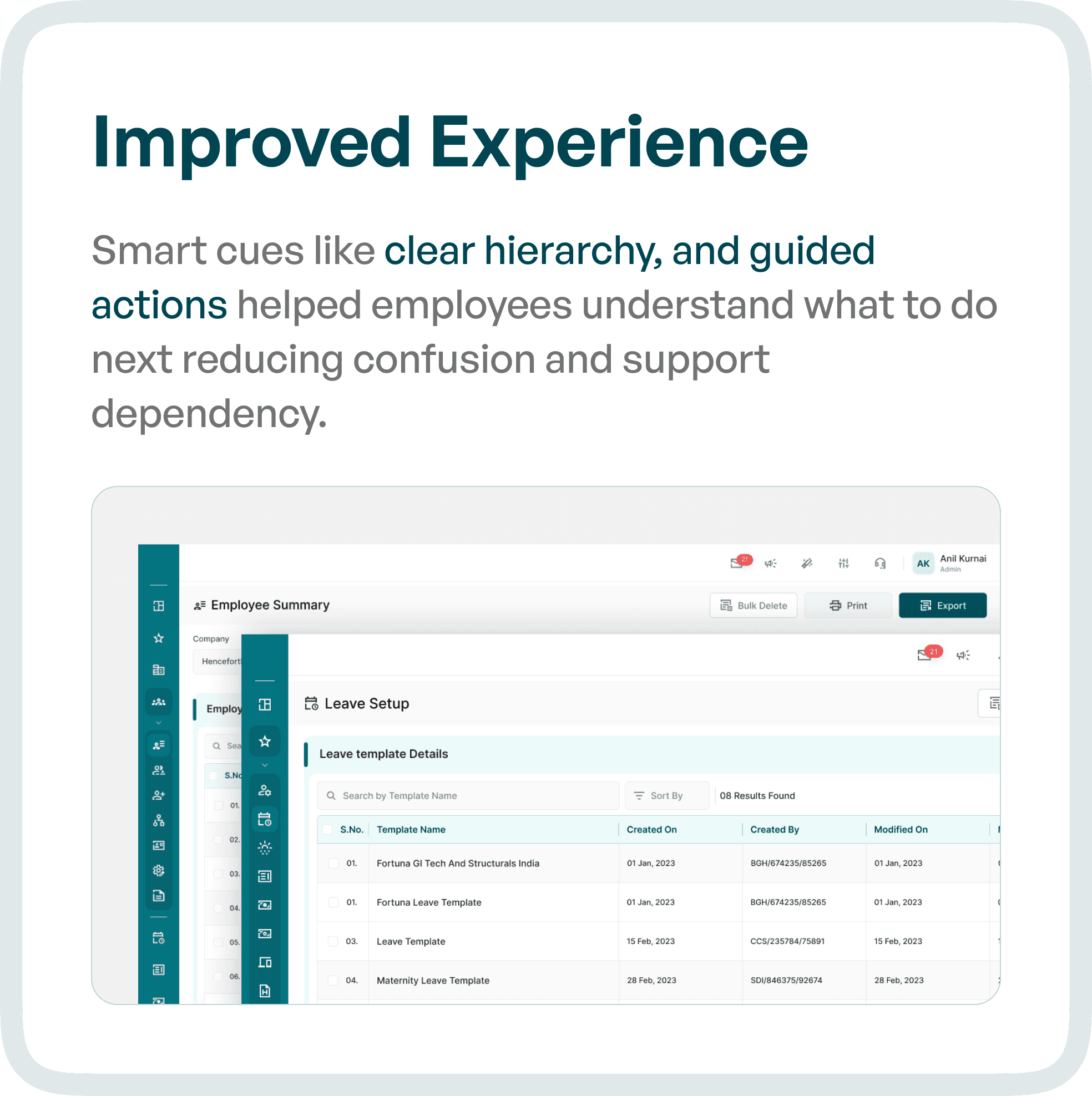 Improve Experience in more brief