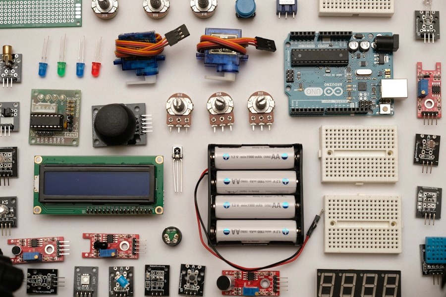 Electronic components arranged for prototyping
