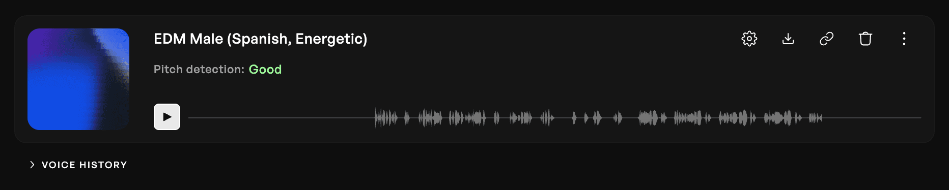 A converted audio file on Kits AI