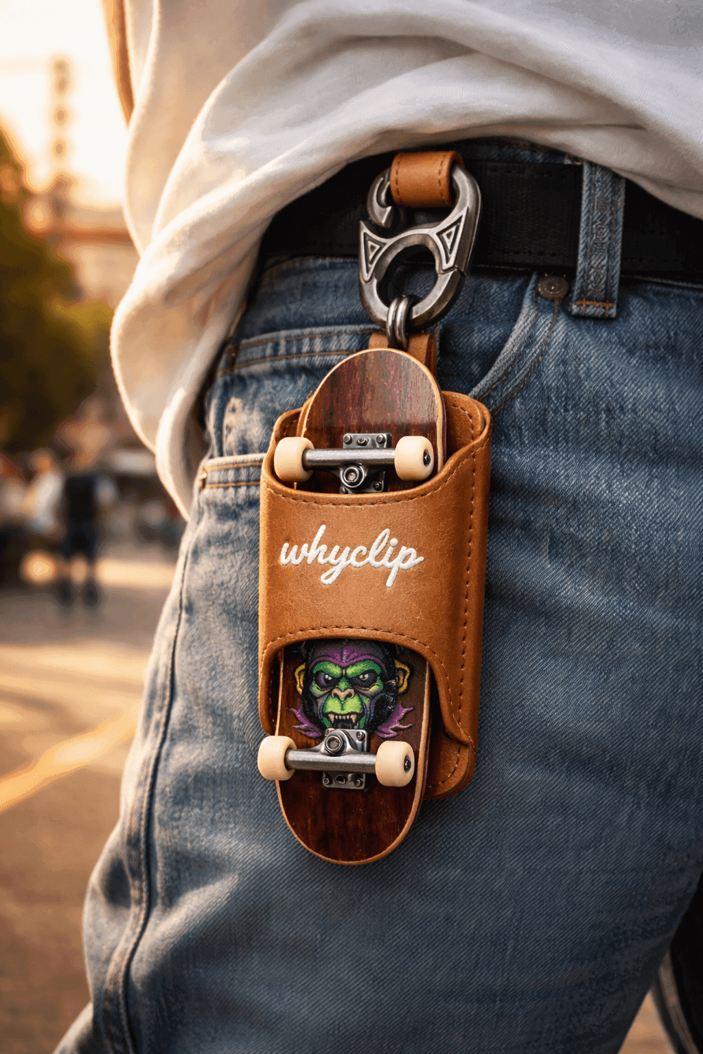 whyclip Carabiner-Case mit Fingerboard, Studio-Shot