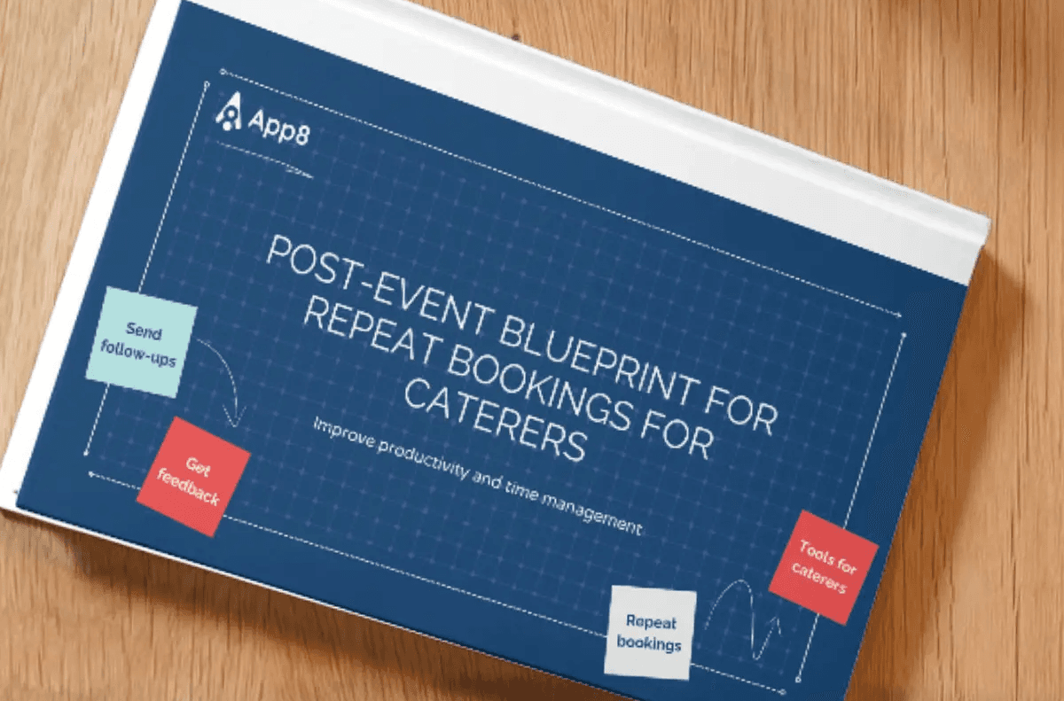 Post-event blueprint for repeat catering bookings.