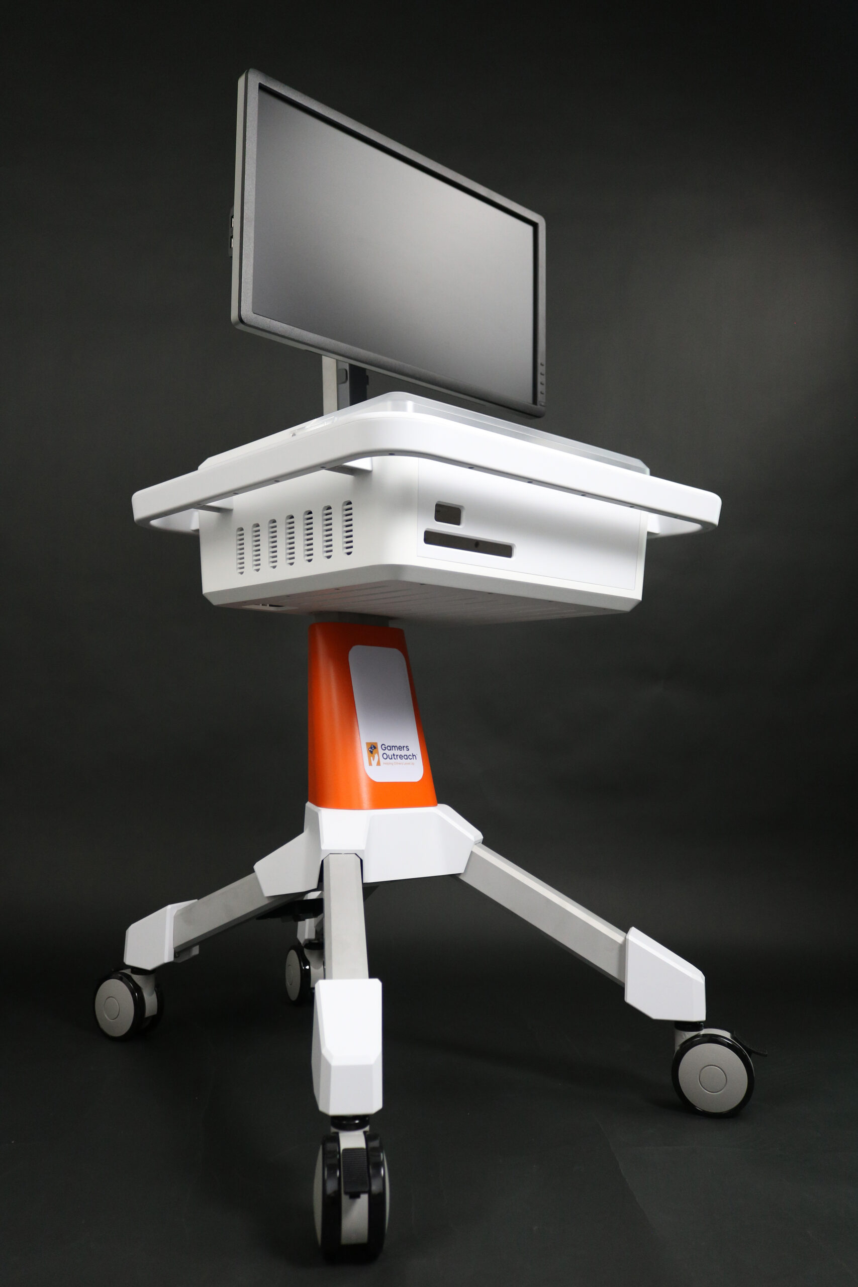 Gamers Outreach GO Kart - a portable video game kiosk for hospitals.