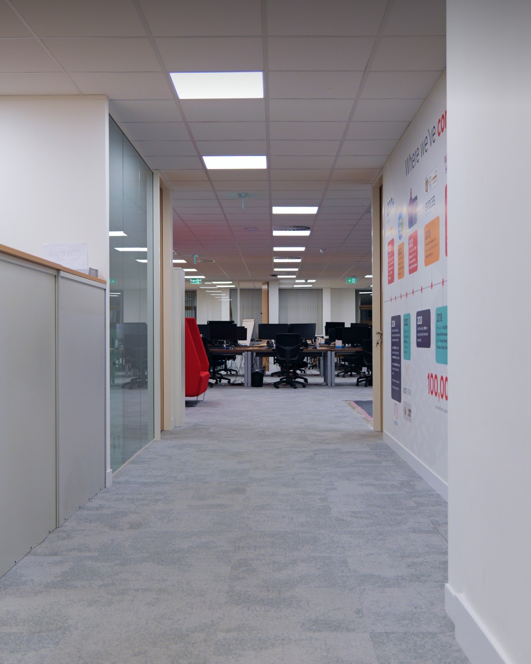 Hallway of newly refurbished office