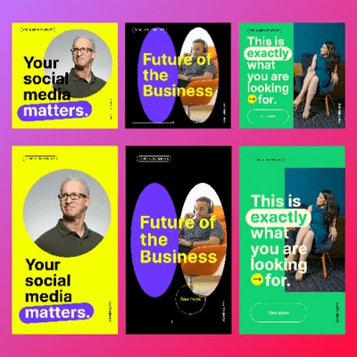 Modern Colorful Geometric Style Business Marketing Instagram Templates