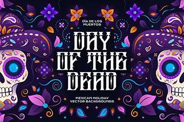 Day of the dead vector background, Mexican skull decorative pattern