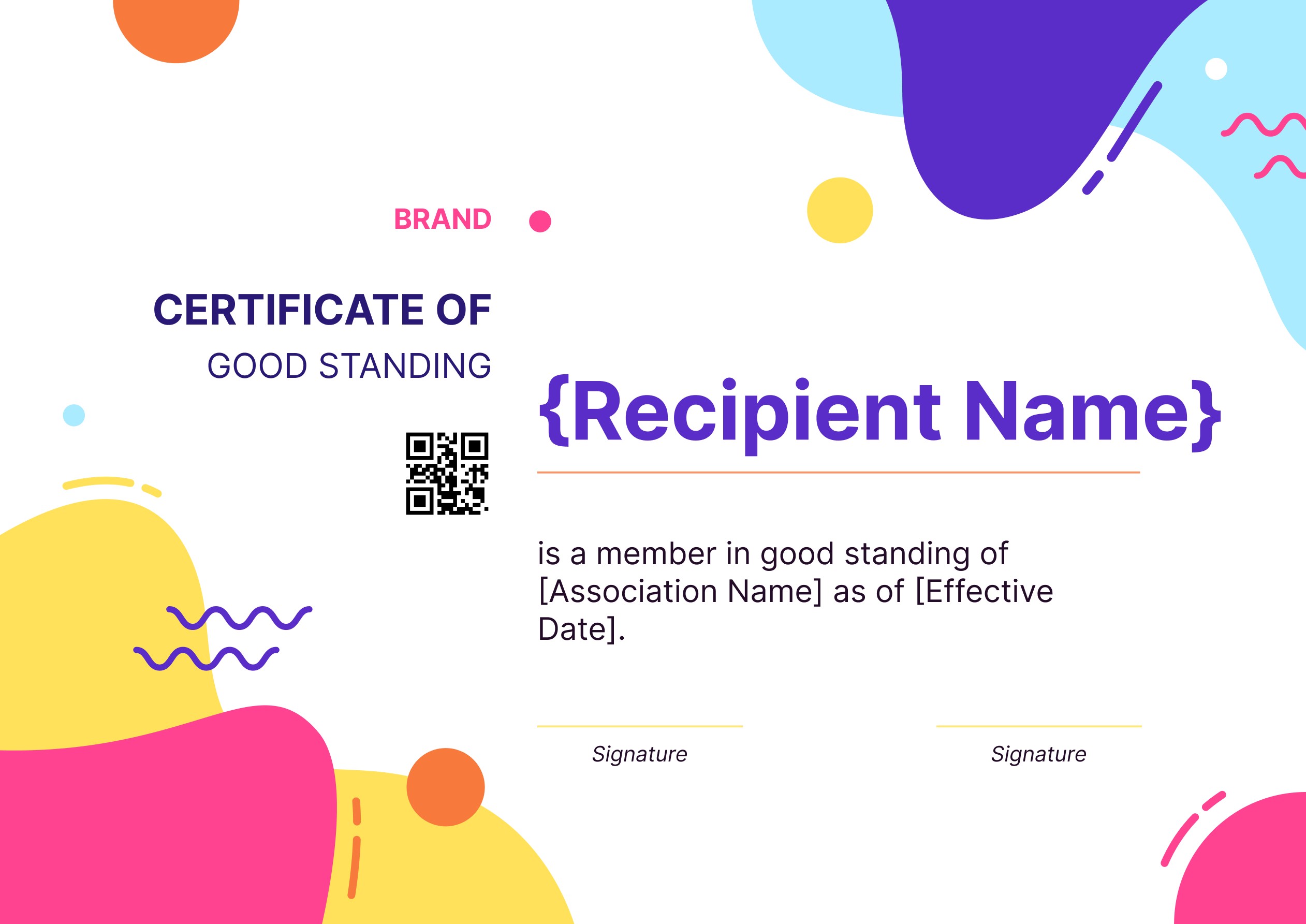 Wauld - Professional and streamlined good standing certificate template