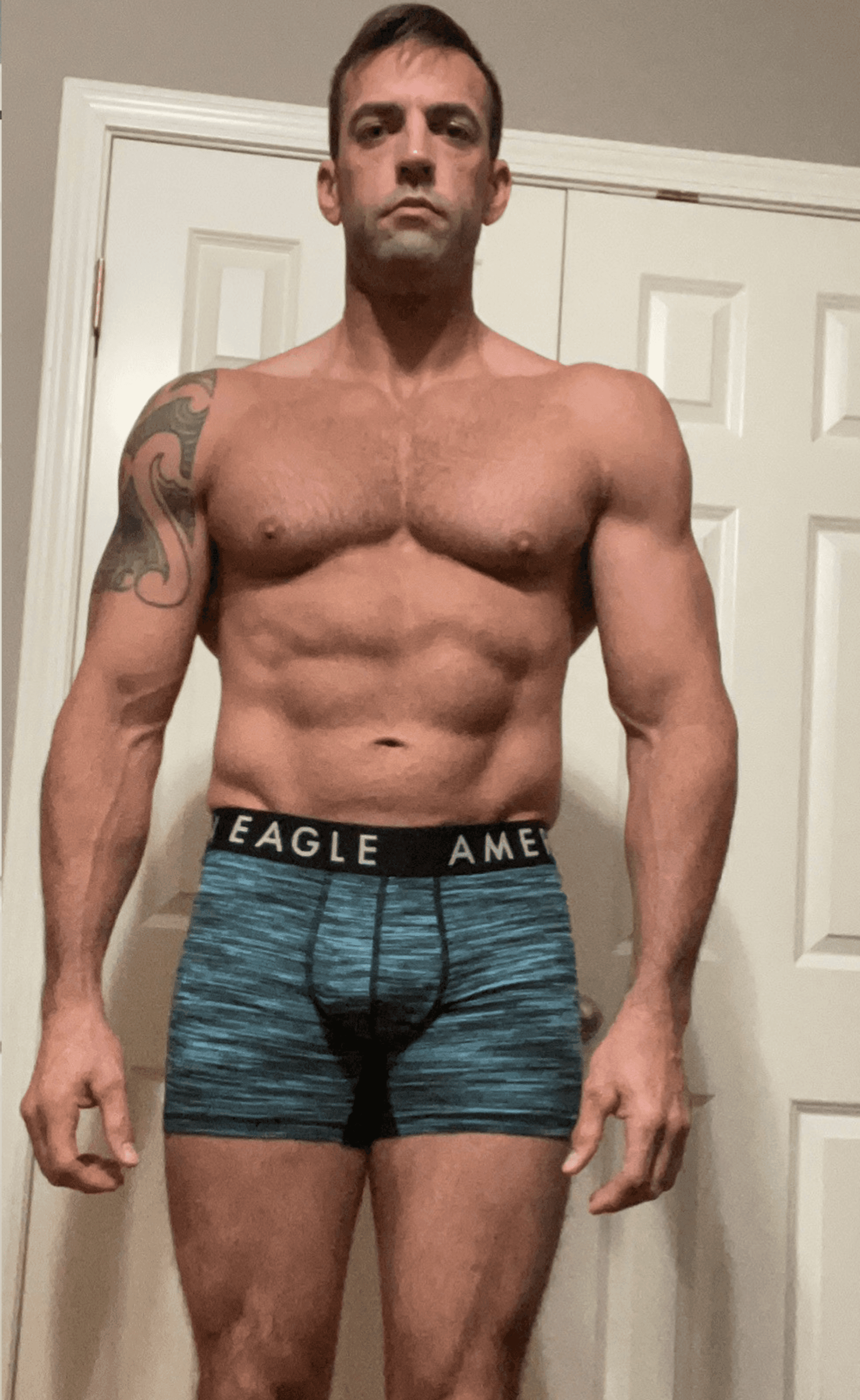   David Ehrman after increased muscle mass and improved muscle tone through personalized online fitness training