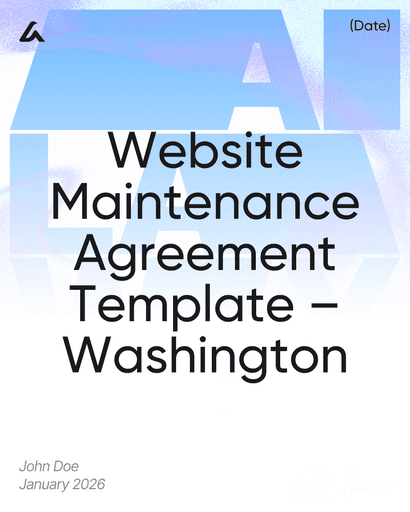 Website Maintenance Agreement Template – Washington
