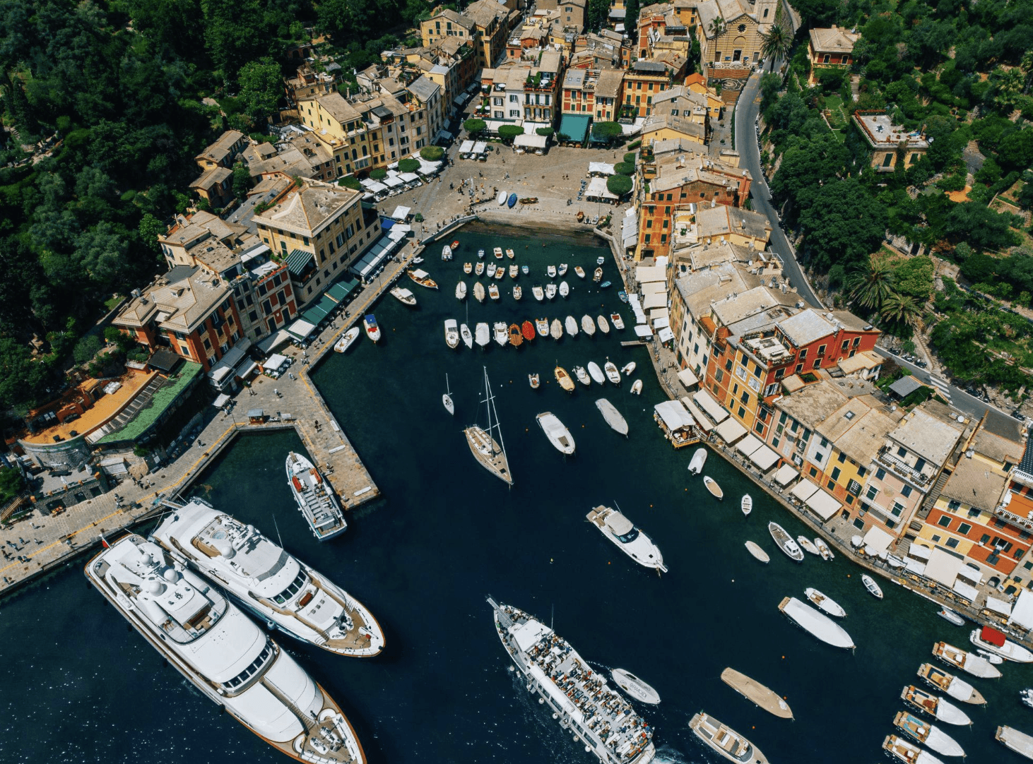 Aerial view of Portofino bay