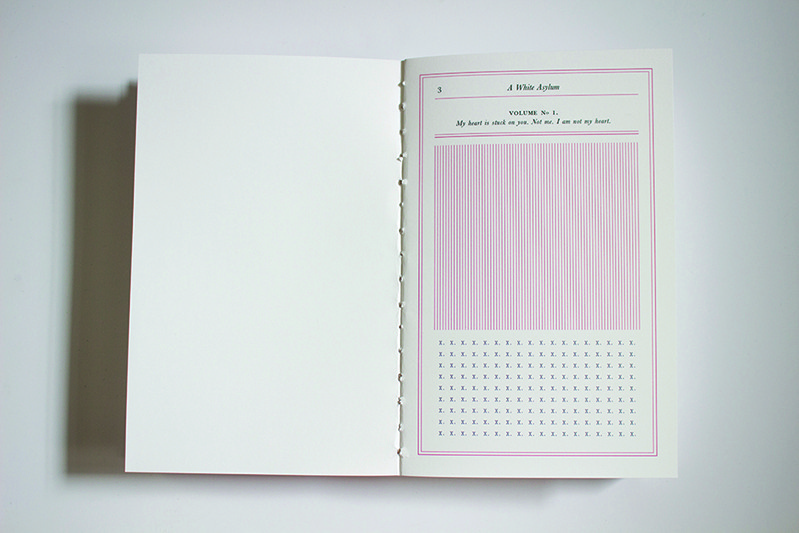 red line boxed on a hand binded book