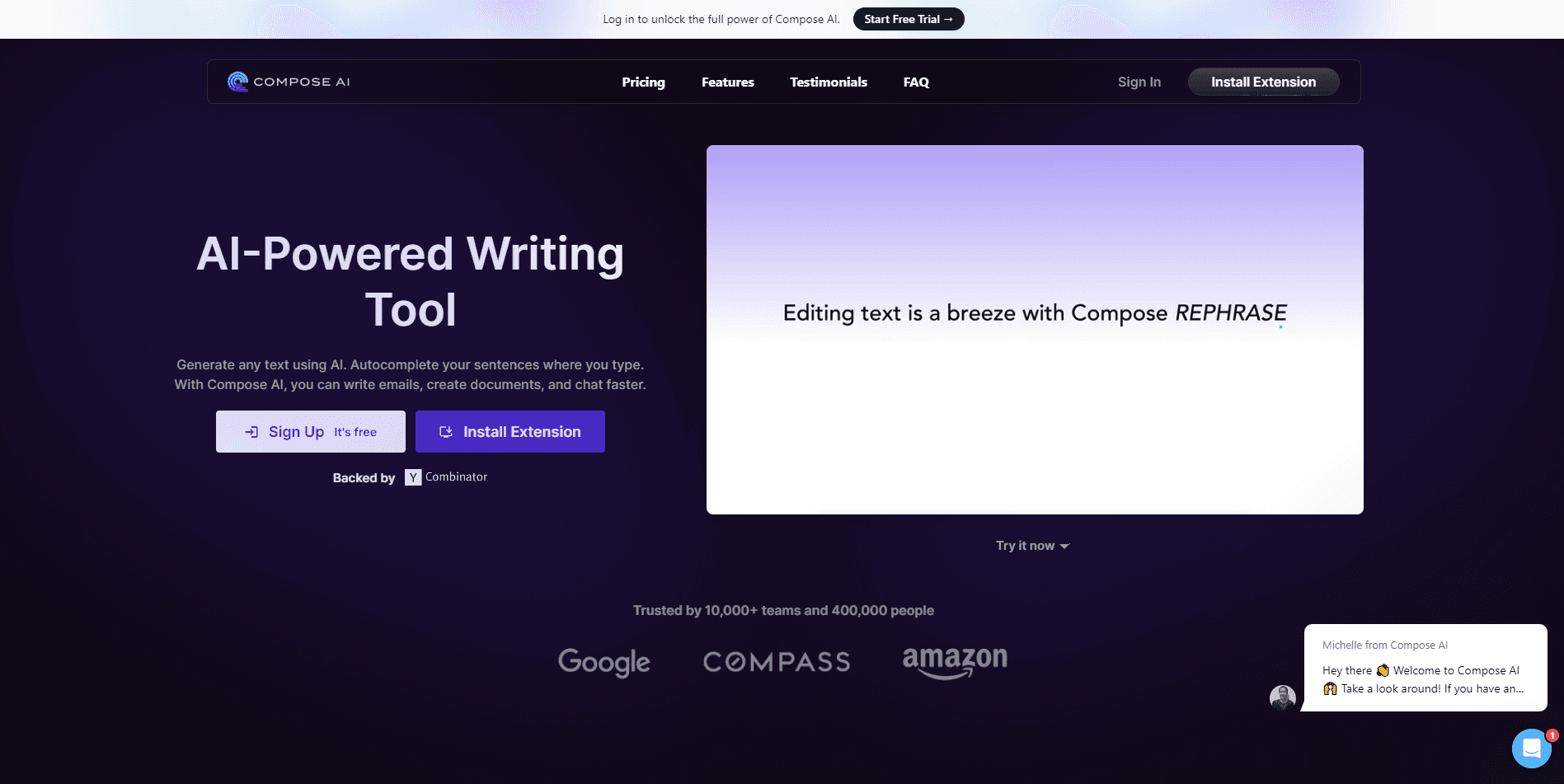 Compose AI Home Page