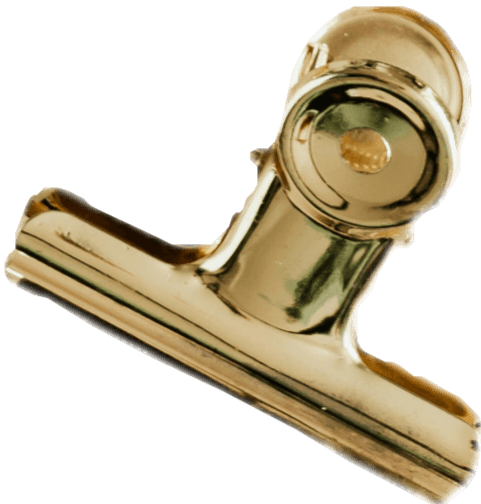 A gold binder clip.
