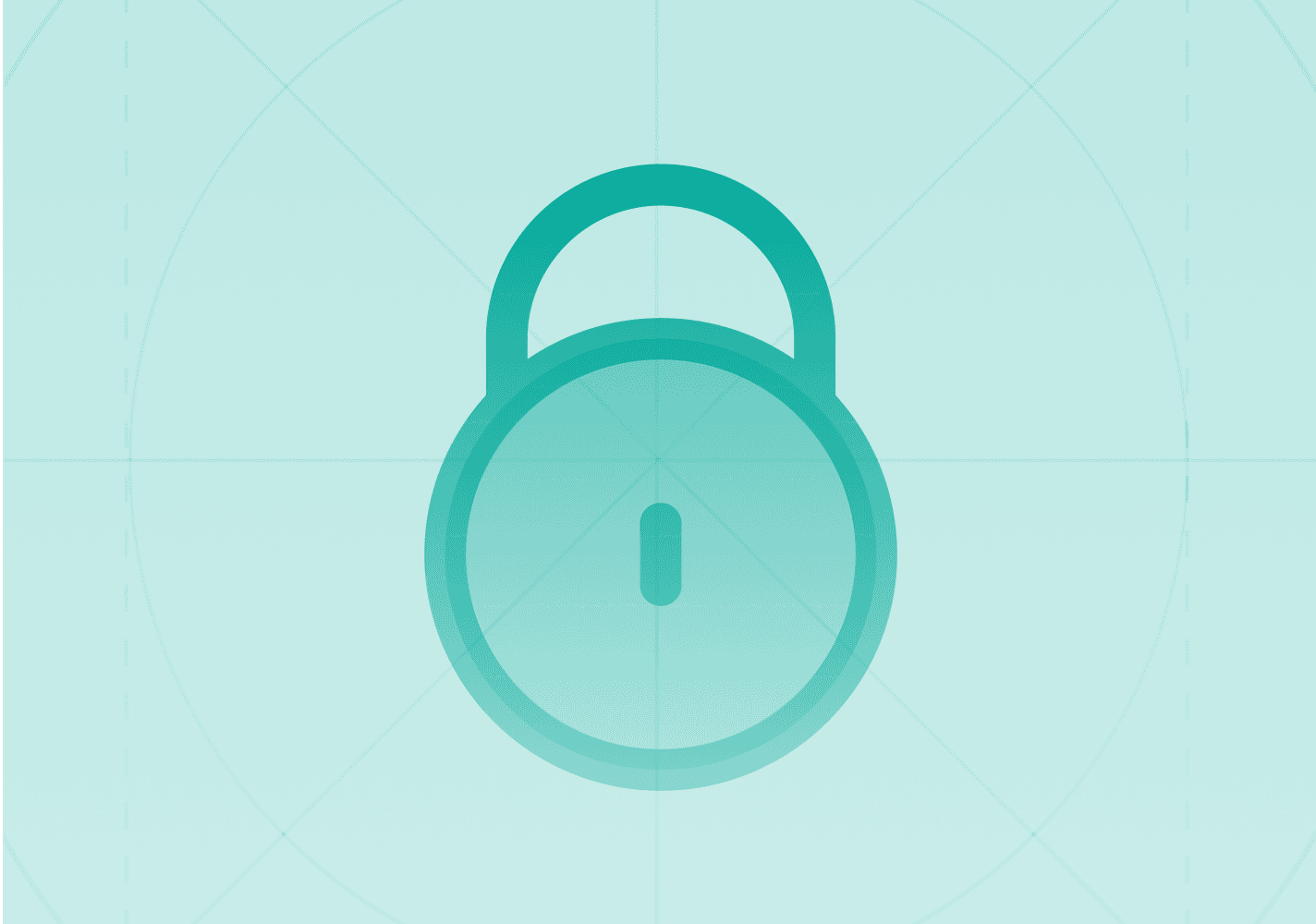 Cyber security services lock icon for data protection and privacy controls