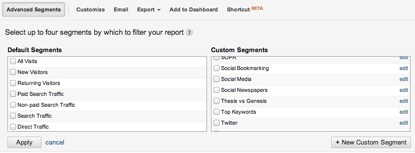 How to create advanced segments in Google analytics