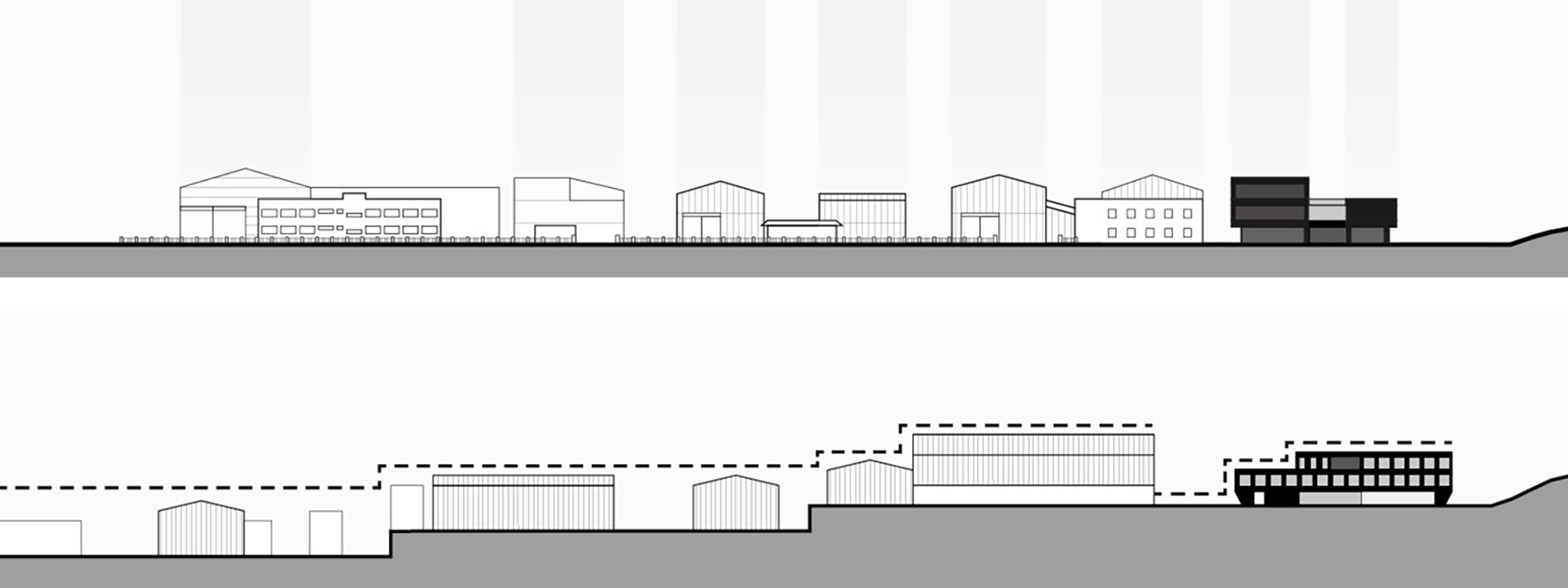 군북농공단지 청년문화센터 | 대지 단면도
