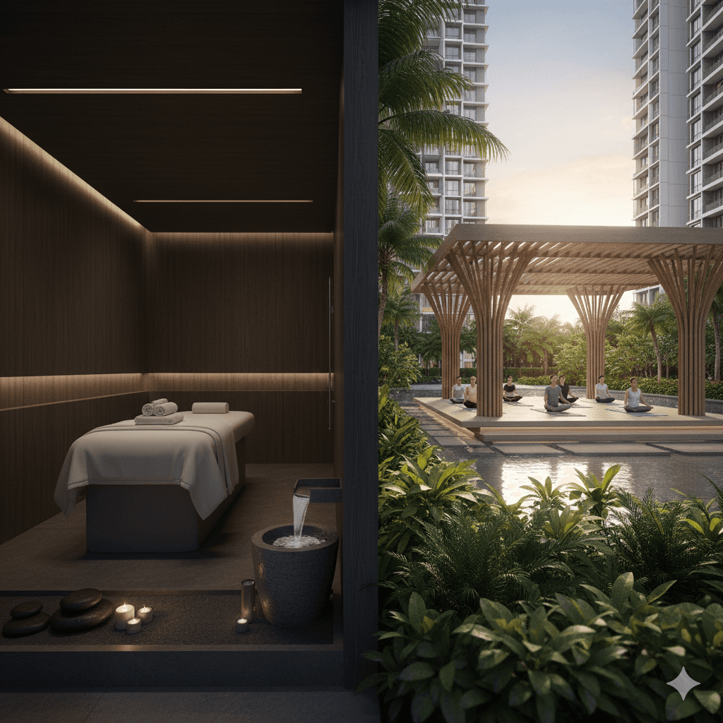 Tranquil spa and meditation zone for wellness at M3M Sector 109, Gurgaon