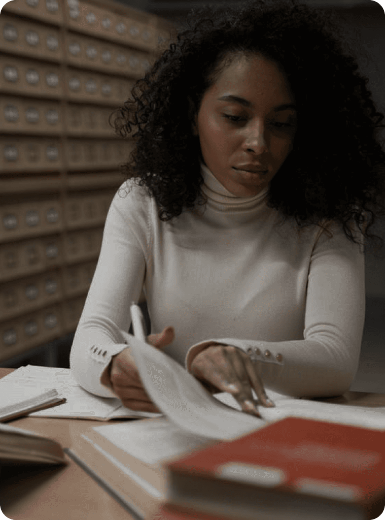 black woman reading a book
