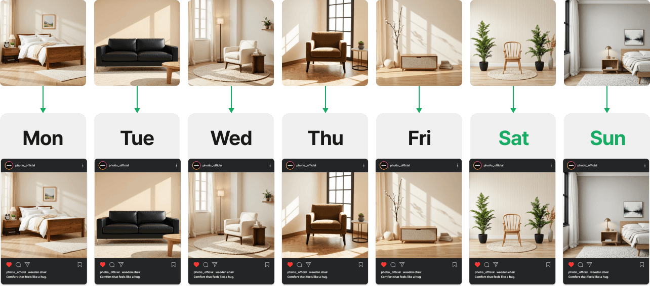colorful instagram content calendar planning