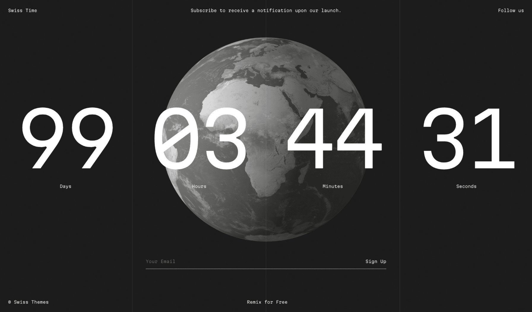 Swiss Time: Launch Countdown Template