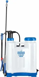 handheld sprayer with a long nozzle, hose, and adjustable strap