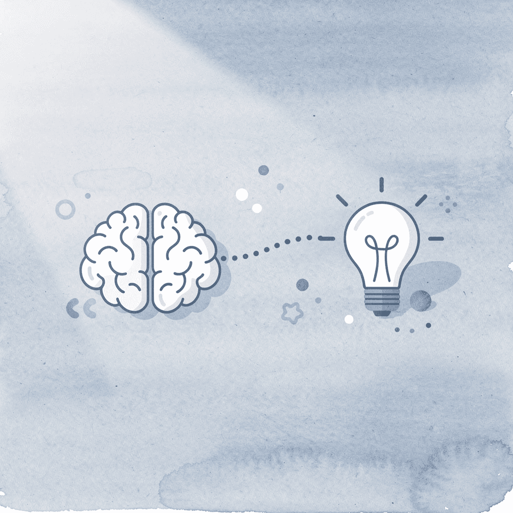 Lightbulb connected to brain representing inspiration leading to creative thinking - Creativity Training