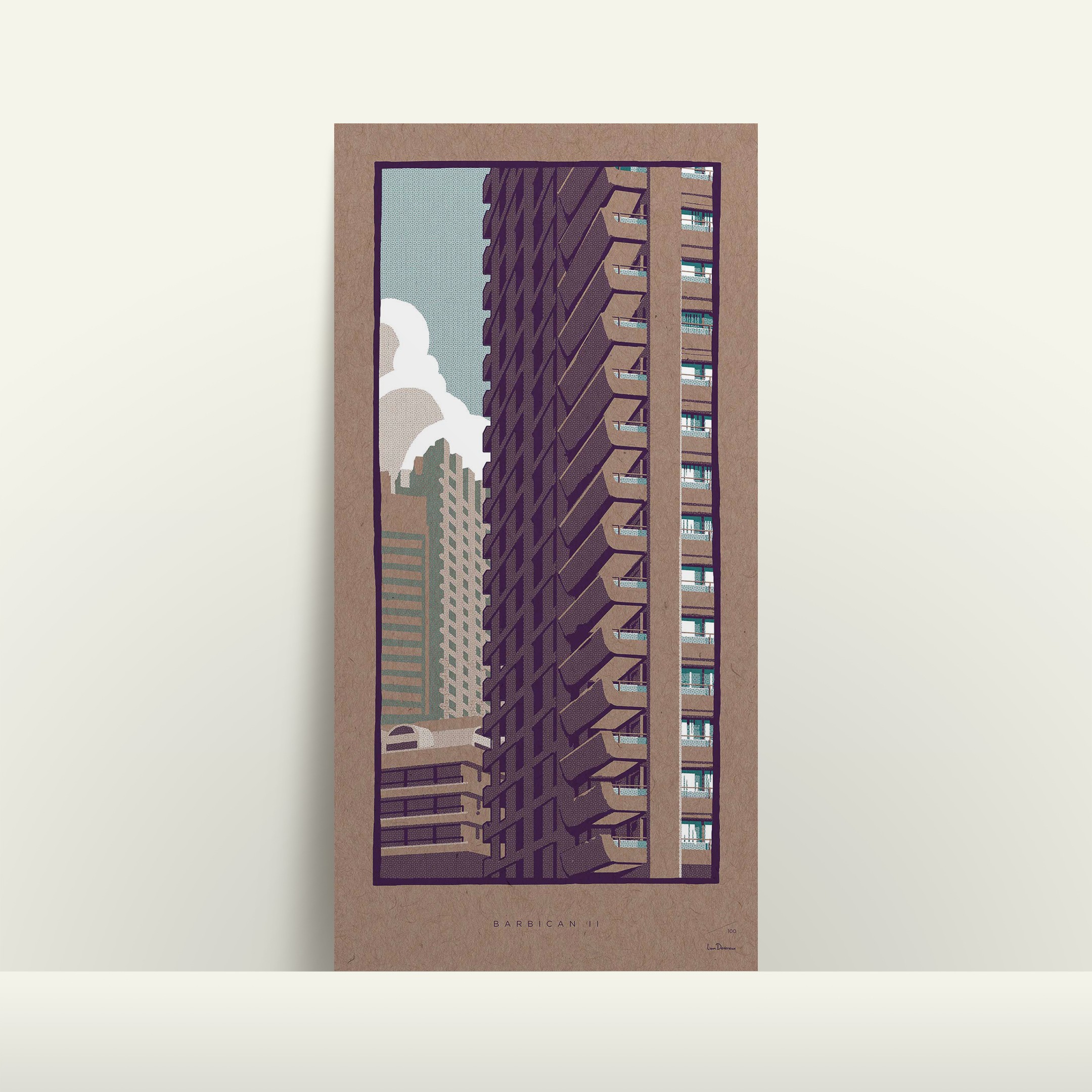 Illustration of London's Barbican | Art prints of iconic uk landmarks for sale by Liam Devereux