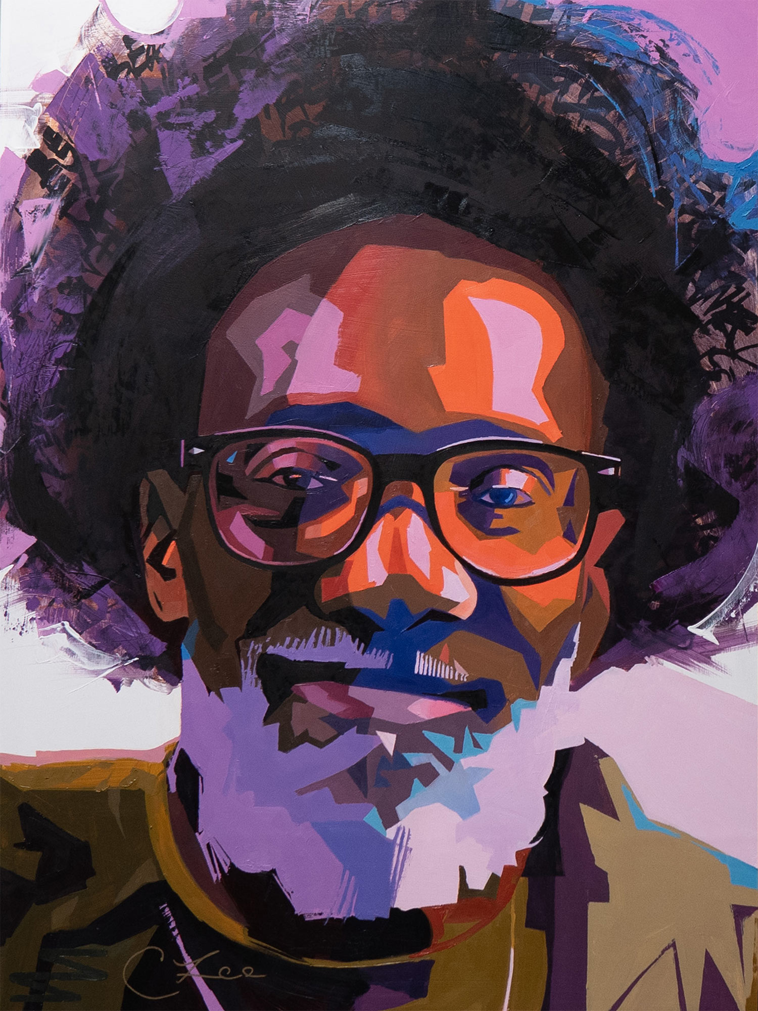 Expressive portrait of a local detroit resident emphasizing facial expressions and character