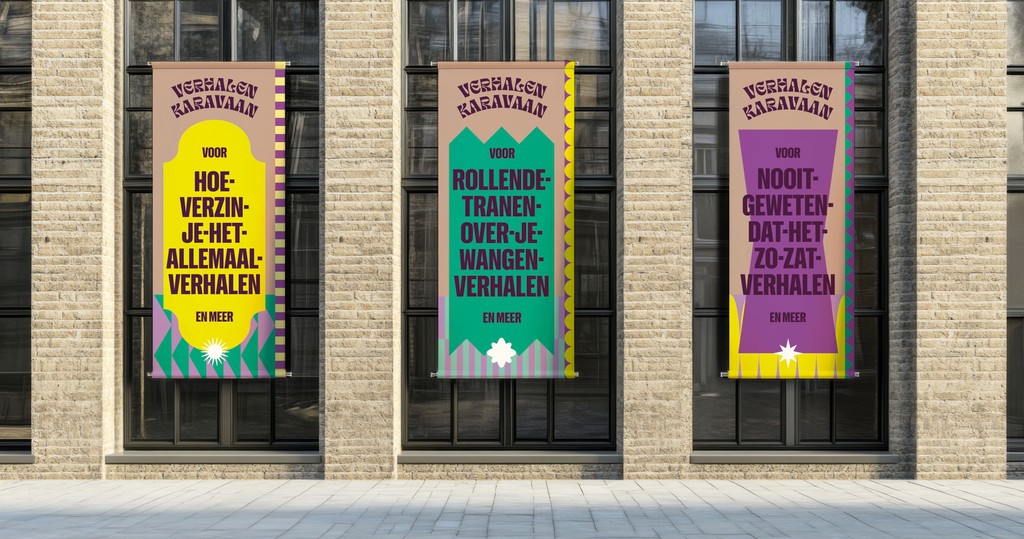 Grafisch ontwerp Verhalen Karavaan banners