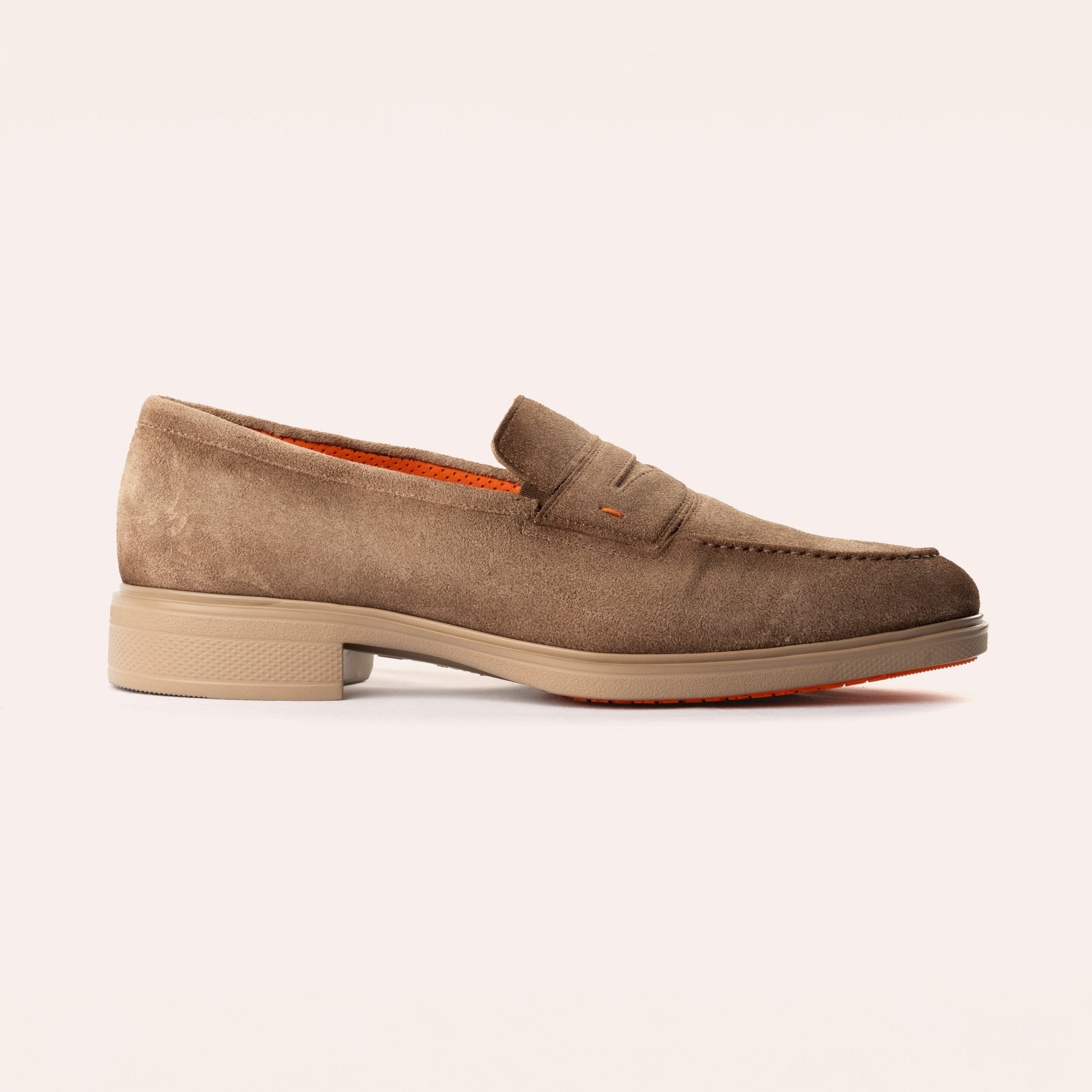 Mens's beige suede Easy loafer - Mandelli UK