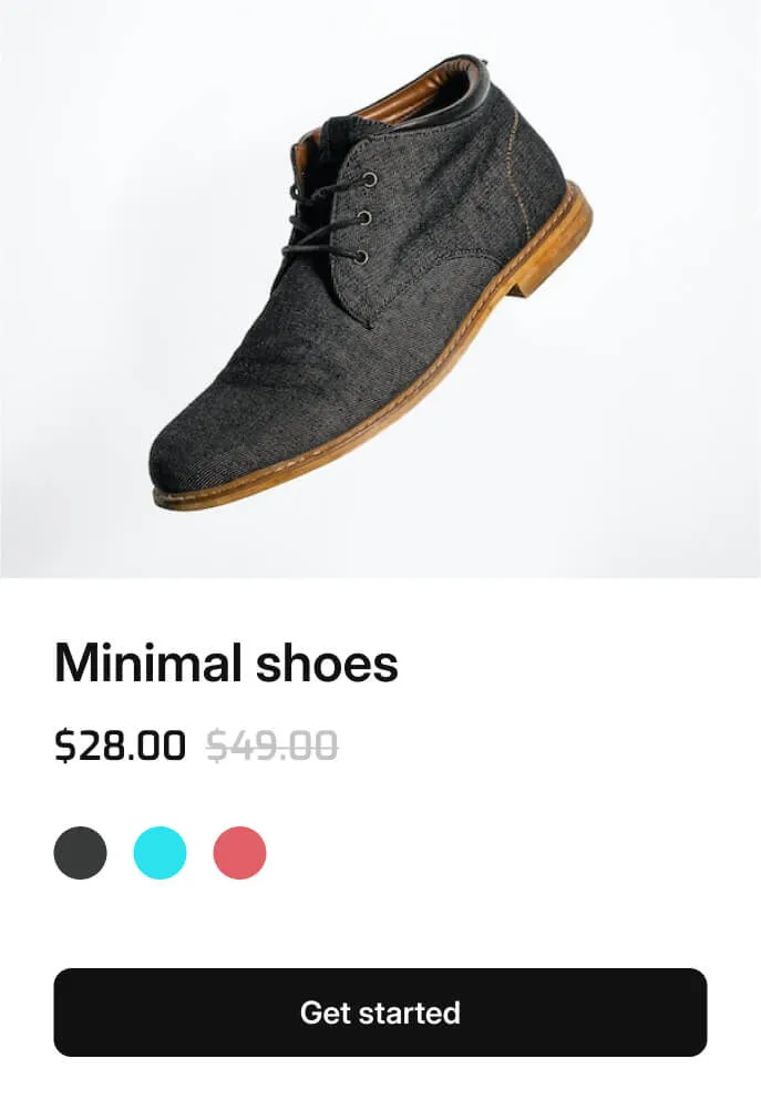 Shopify product screen