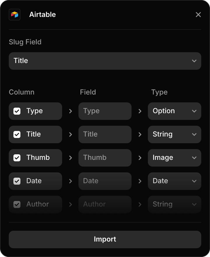 Airtable CMS Plugin in Framer