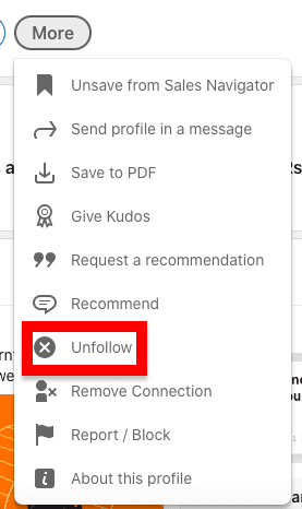 Bouton "Follow vs Connect Unfollow" de LinkedIn | Breakcold