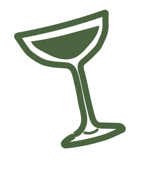 Pink heart icon showing love for coffee, desserts, and homemade bakery