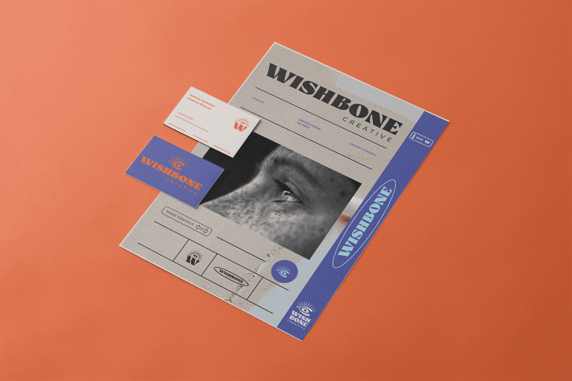 Open magazine mockup – Printed collateral for Irish design agency.