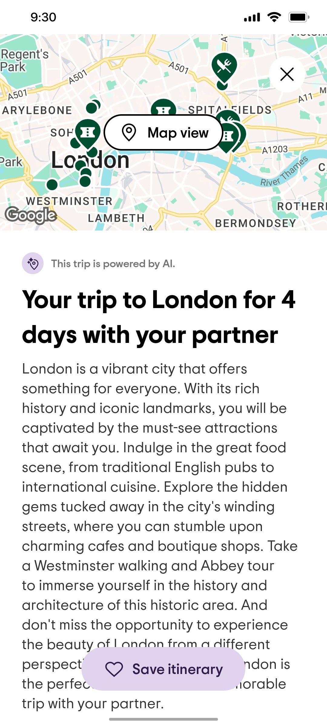 Tripadvisor Map  View Page Screen