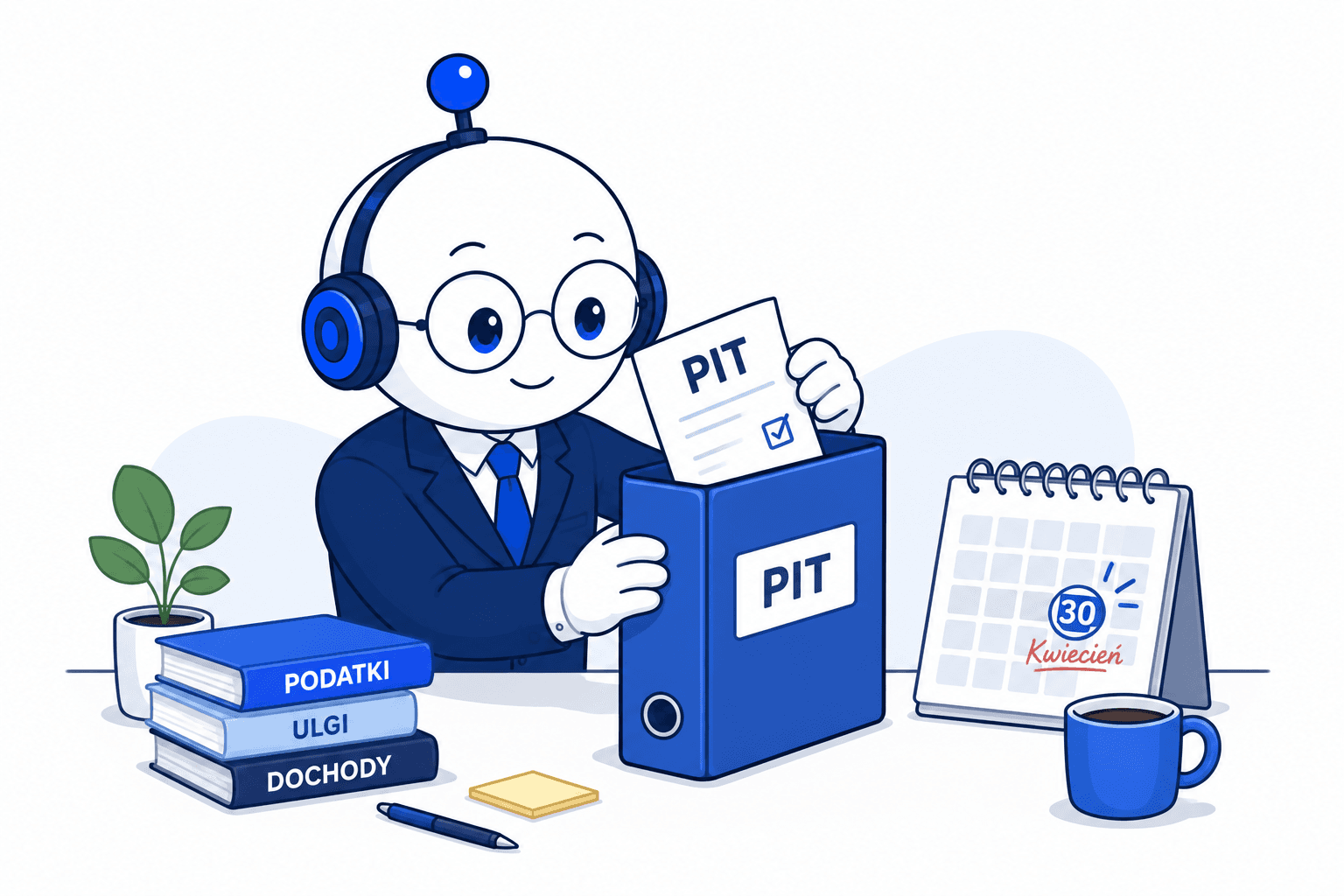 Księgobot przygotowujący roczne rozliczenie PIT.